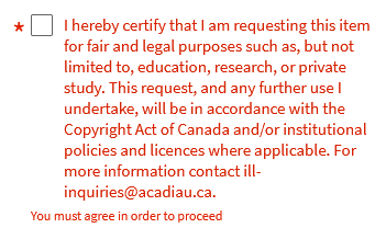 Text: I hearby certify that I am requesting this item for fair and legal purposes... You must agree in order to proceed.