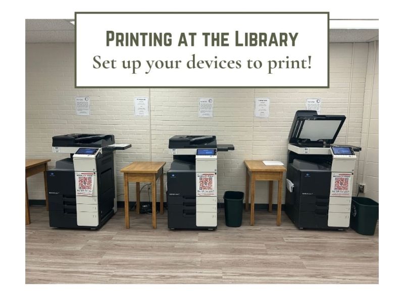 Printing at the library.